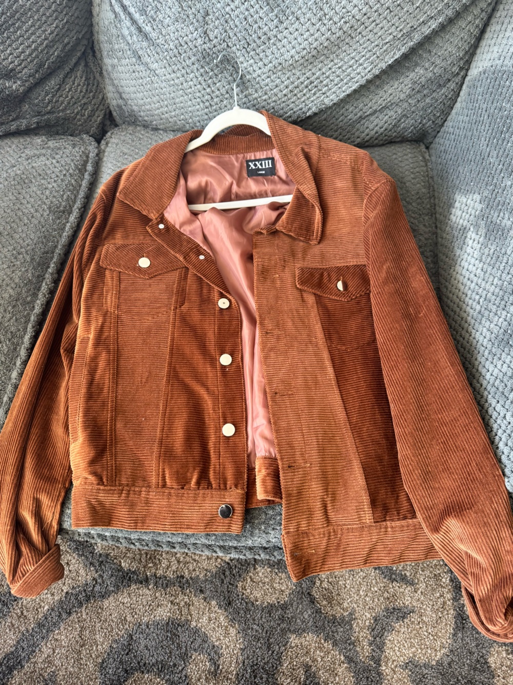 XXIII Rust Corduroy Button-Up Jacket